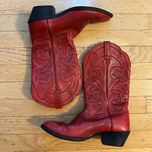 Ariat Women’s 7B Heritage Western Performance Red Boots Round Toe - Picture 5 of 10